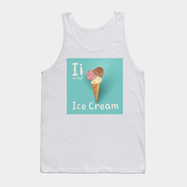 I is for Ice Cream Tank Top by simonescha
